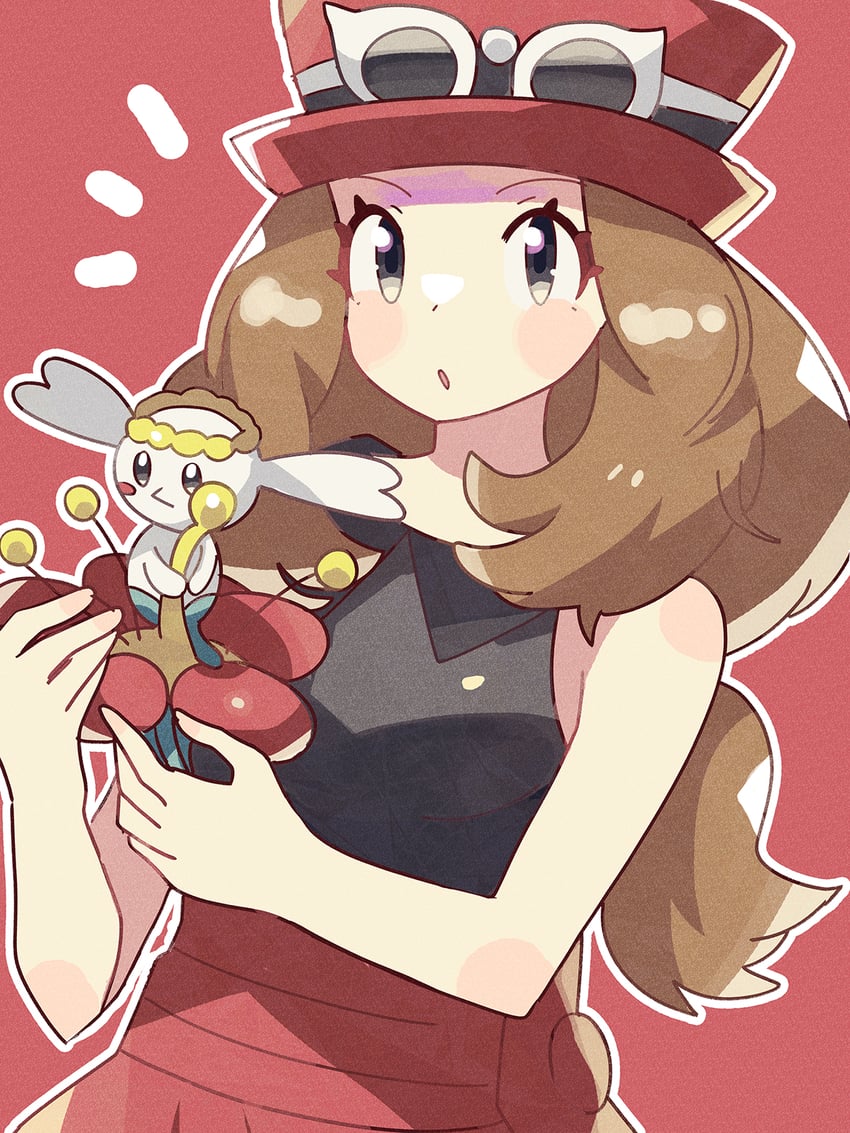 serena and flabebe (pokemon and 1 more) drawn by anidler91