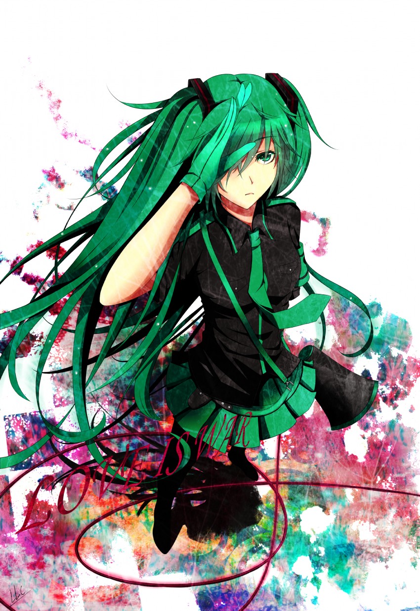 hatsune miku (vocaloid and 1 more) drawn by llc