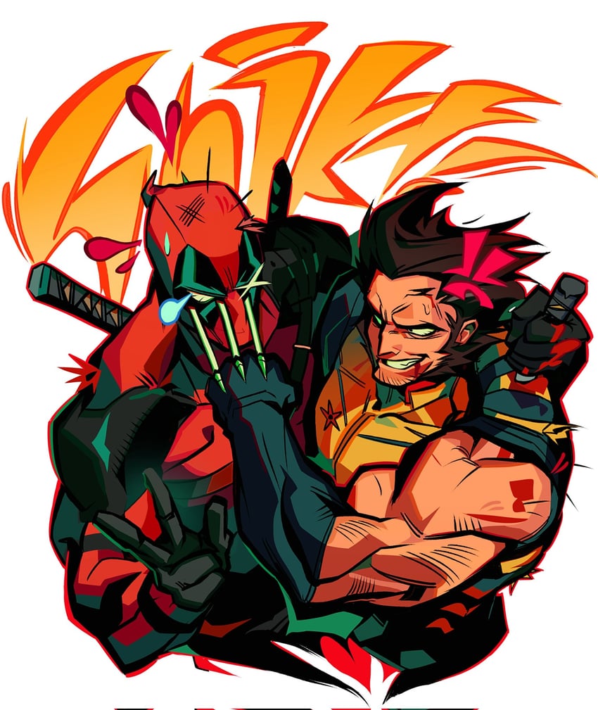 wolverine and deadpool (marvel and 4 more) drawn by tangpeangche