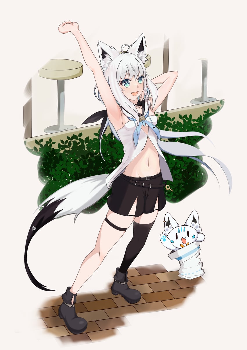 shirakami fubuki and sukonbu (hololive) drawn by surume_(hex_mu)