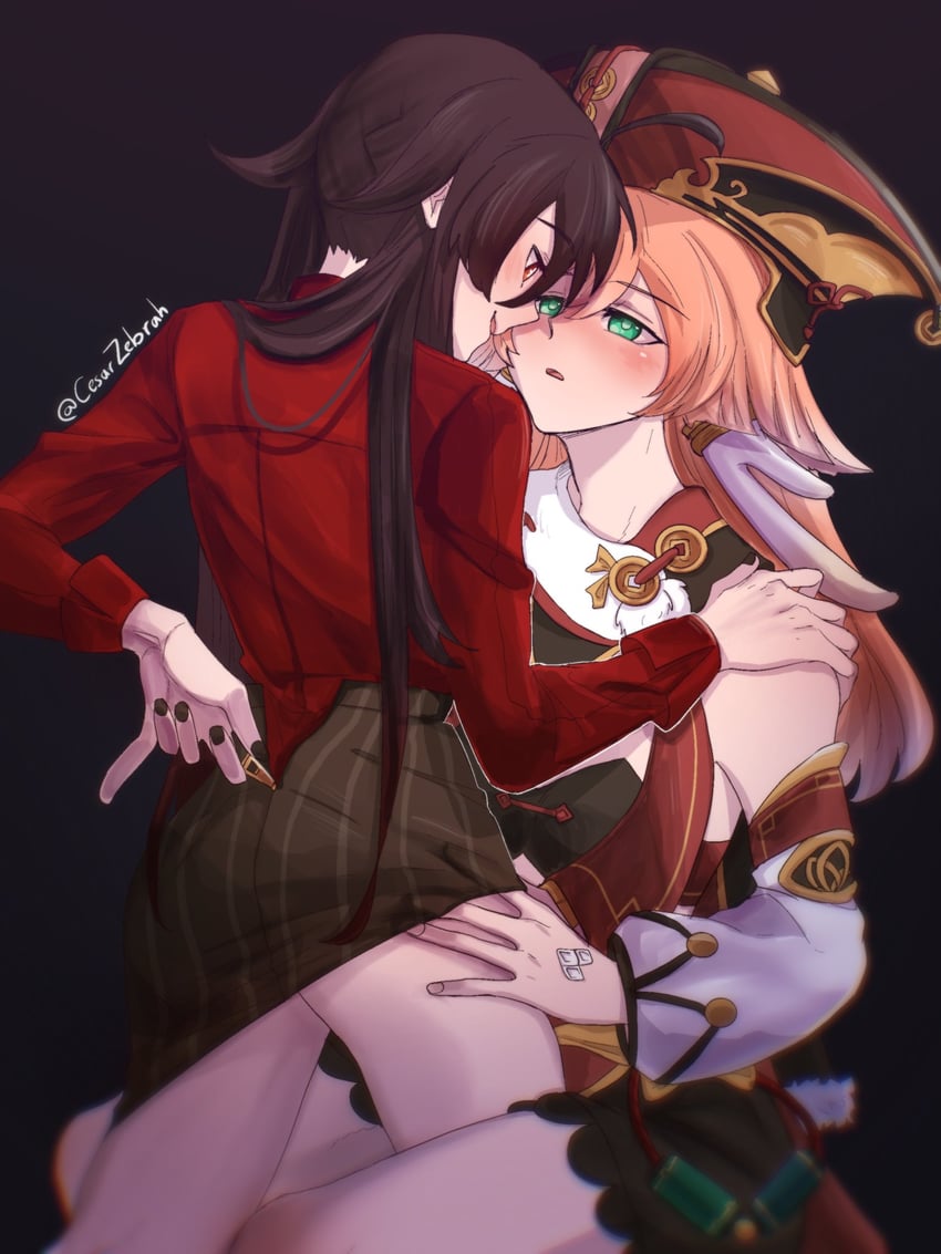 hu tao and yanfei (genshin impact) drawn by cesar_zebrah