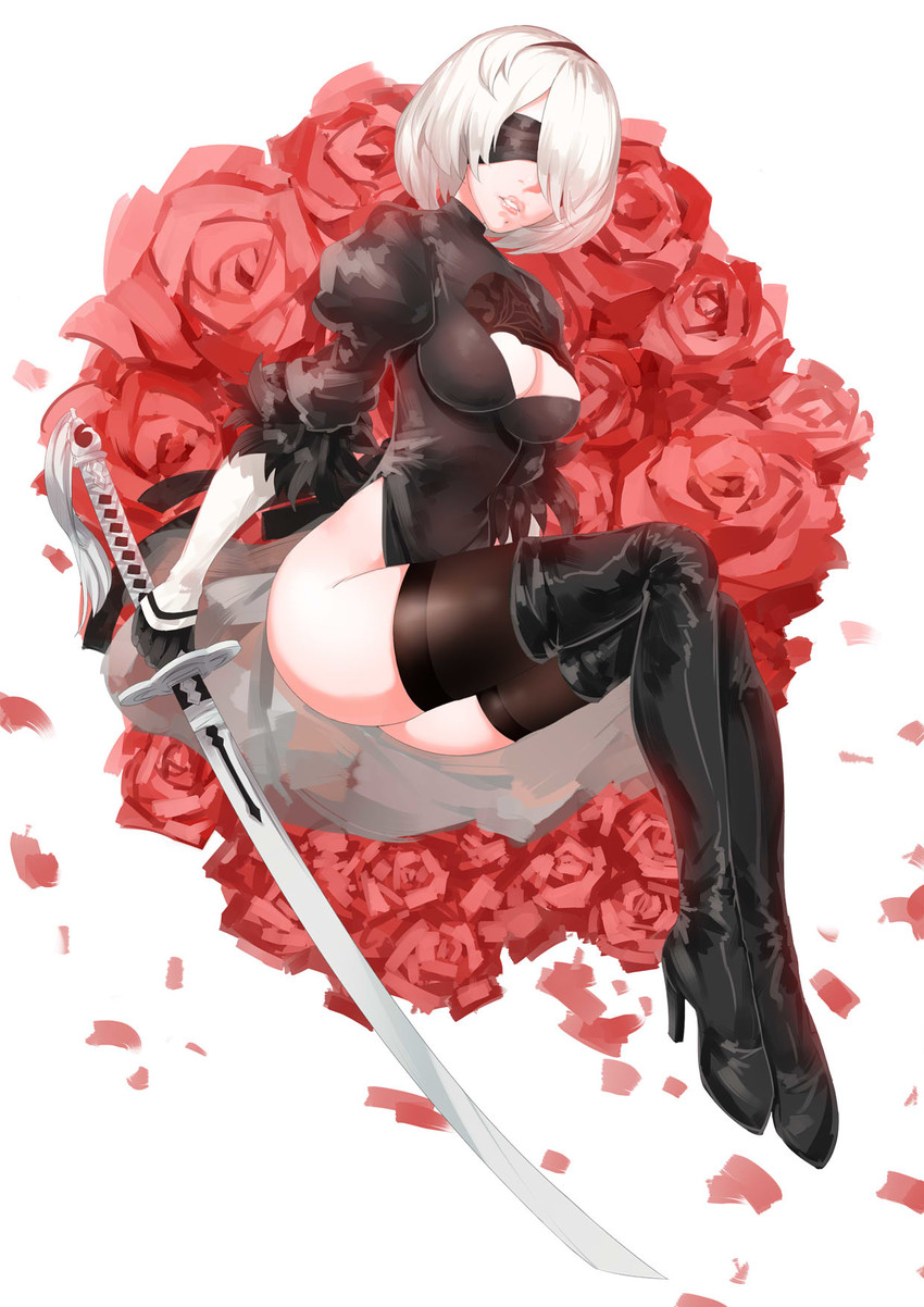 2b (nier and 1 more) drawn by marie_mushroom