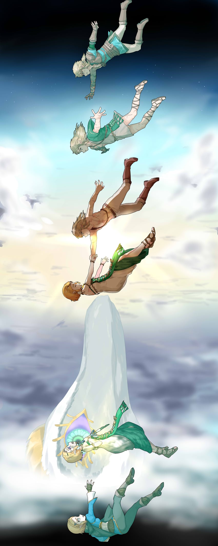 link, princess zelda, and light dragon (the legend of zelda and 1 more) drawn by wasabi_(legemd)