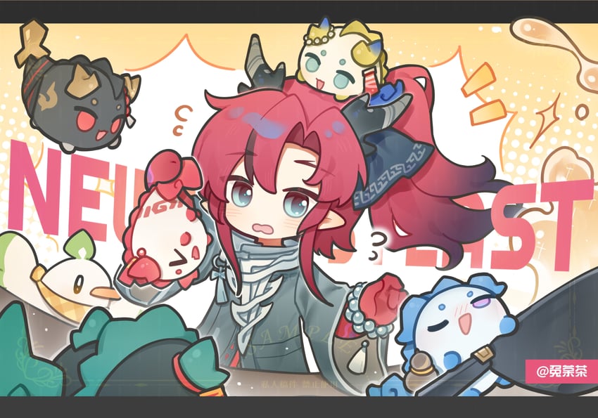 shu, dusk, nian, ling, chongyue, and 1 more (arknights) drawn by tu_tu_cha_(sutuyuan)