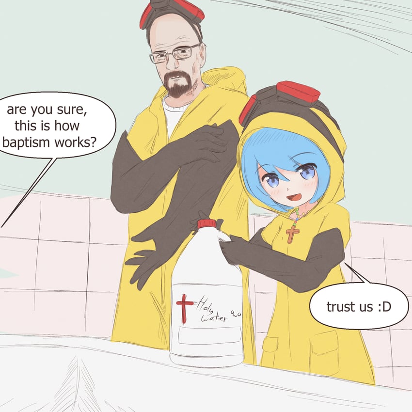 luce and walter white (breaking bad and 1 more) drawn by kokowoch