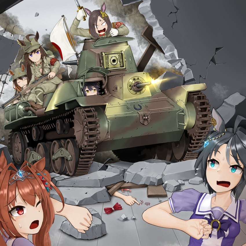 daiwa scarlet, symboli rudolf, agnes digital, narita brian, air groove, and 2 more (umamusume) drawn by 96sikisuzume
