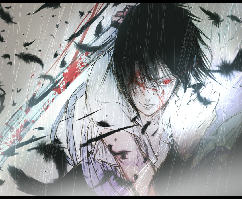 uchiha sasuke (naruto and 1 more) drawn by satsuki_kei