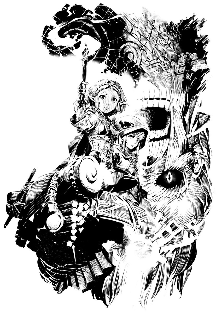 link and princess zelda (the legend of zelda and 1 more) drawn by shimoguchi_tomohiro