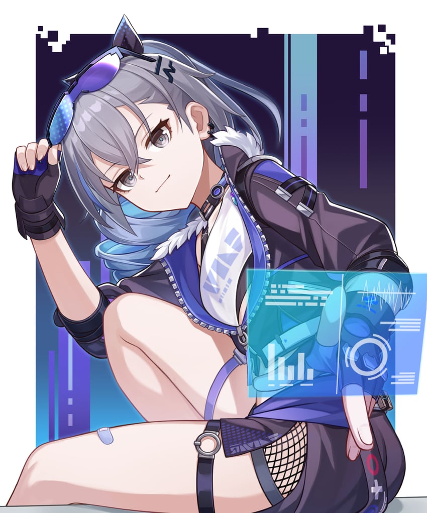 silver wolf (honkai and 1 more) drawn by ko_ne0ne_ne