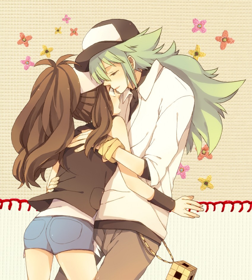 hilda and n (pokemon and 1 more) drawn by kina_(milele)