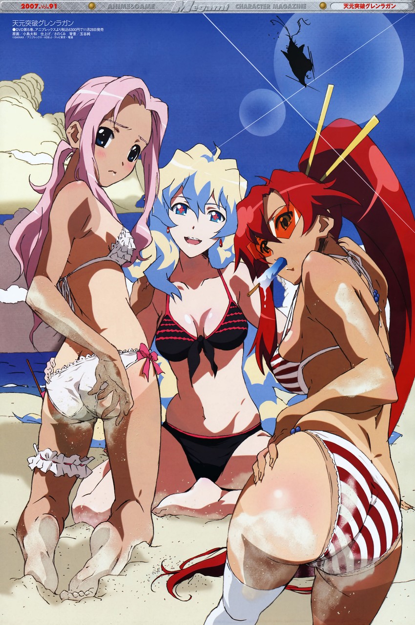 yoko littner, nia teppelin, boota, and darry adai (tengen toppa gurren lagann and 1 more) drawn by kojima_hirokazu