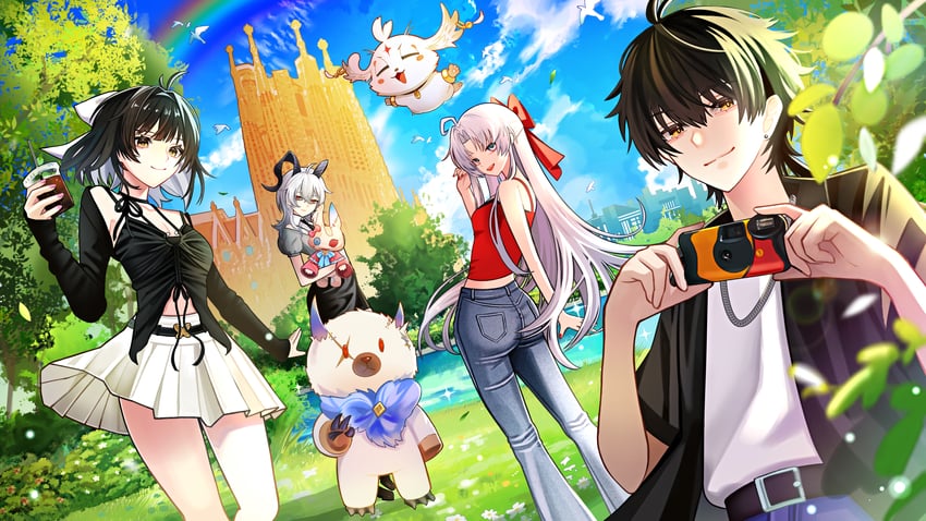 rover, zani, female rover, male rover, carlotta, and 1 more (wuthering waves) drawn by sakuma_kou