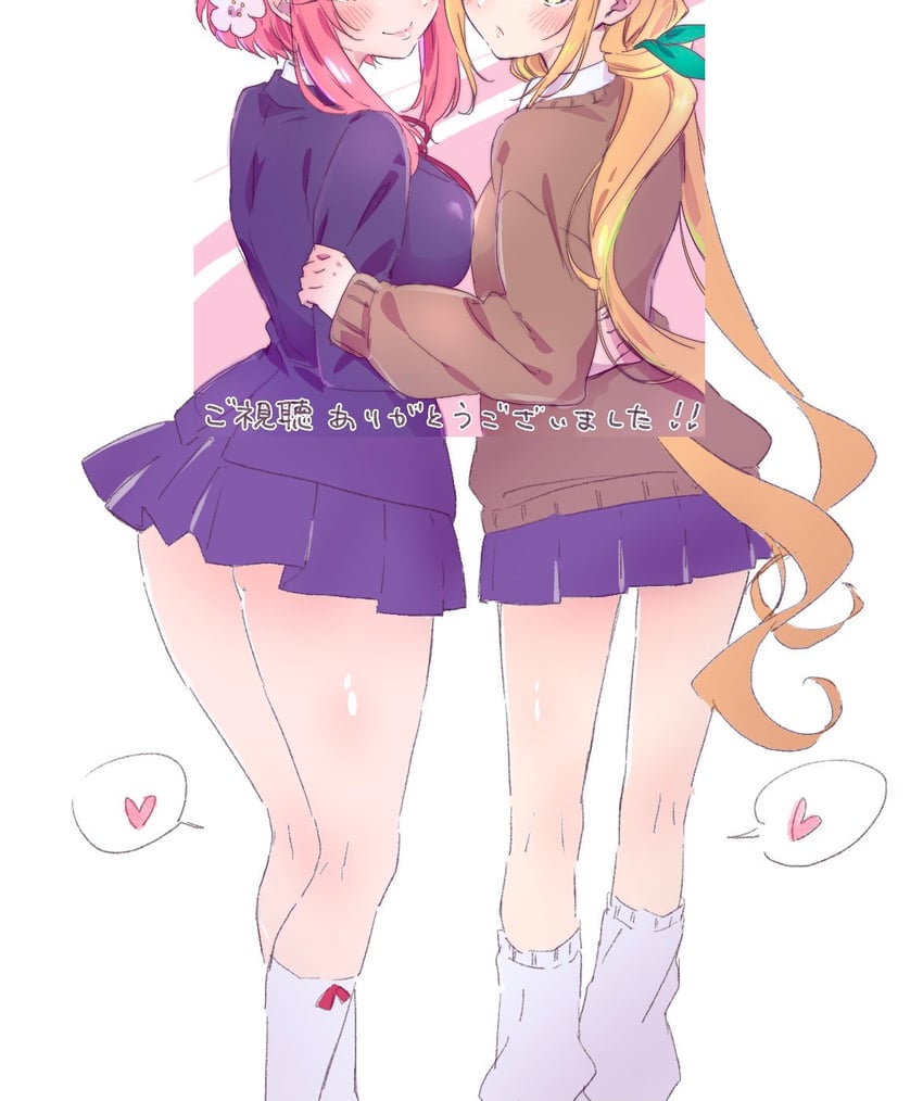 hanazono hakari and inda karane (kimi no koto ga dai dai dai dai daisuki na 100-nin no kanojo) drawn by yano_akane
