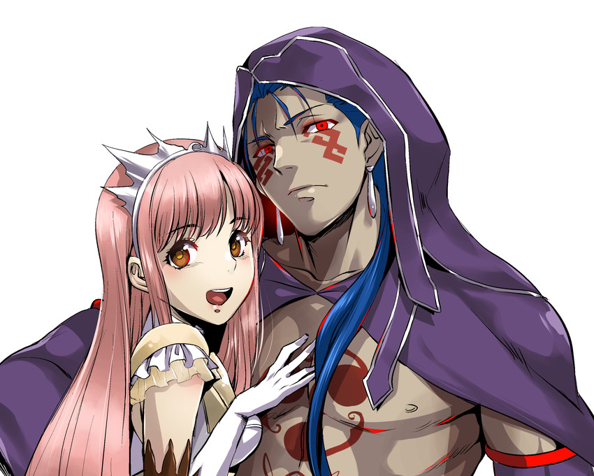 cu chulainn, medb, and cu chulainn alter (fate and 1 more) drawn by alt_gray