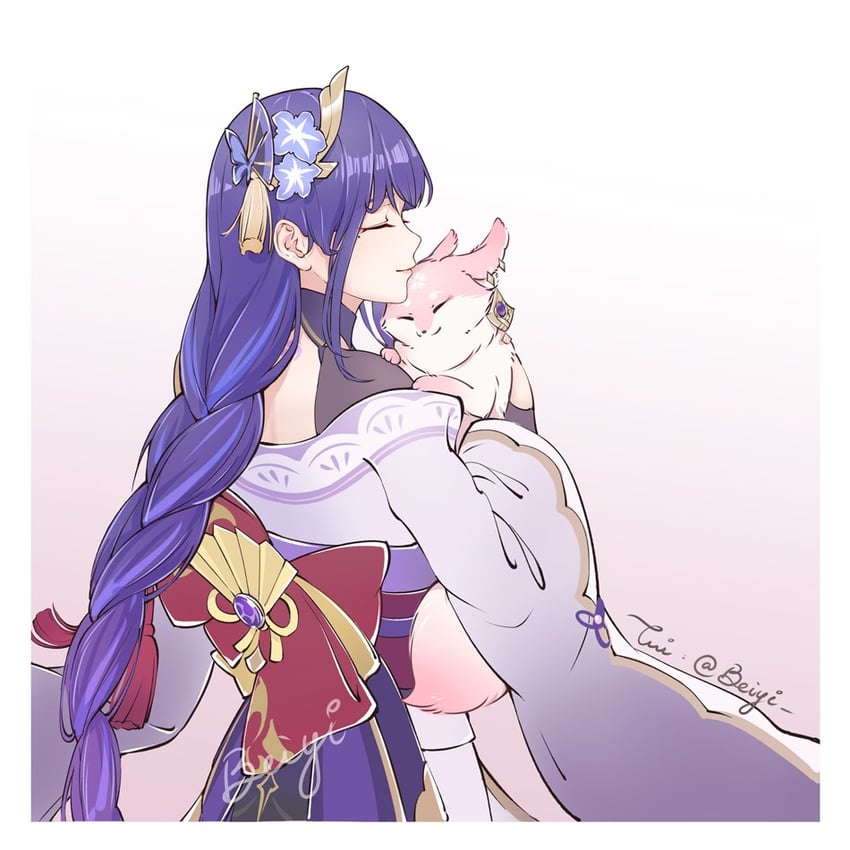 raiden shogun and yae miko (genshin impact) drawn by beiyi