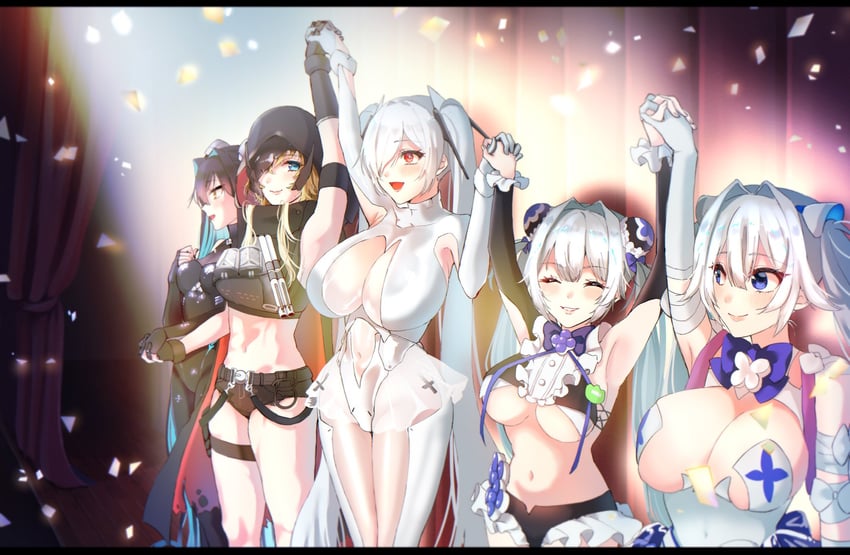 cinderella, little mermaid, grave, hansel, and gretel (goddess of victory: nikke) drawn by chocore