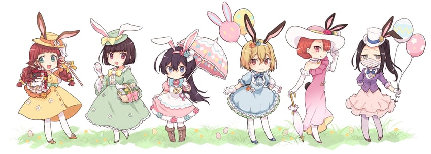 izumi kyouka, yosano akiko, lucy maud montgomery, ozaki kouyou, higuchi ichiyou, and 1 more (bungou stray dogs and 1 more) drawn by karinoaaa