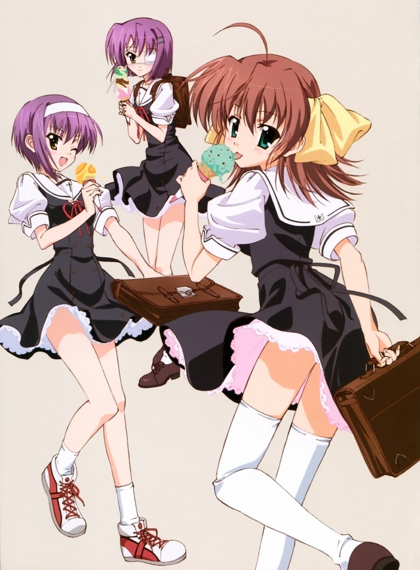 miyamura miyako, shindou chihiro, and shindou kei (ef) drawn by sugiyama_nobuhiro