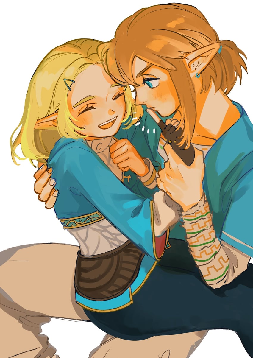 link and princess zelda (the legend of zelda and 1 more) drawn by turippy
