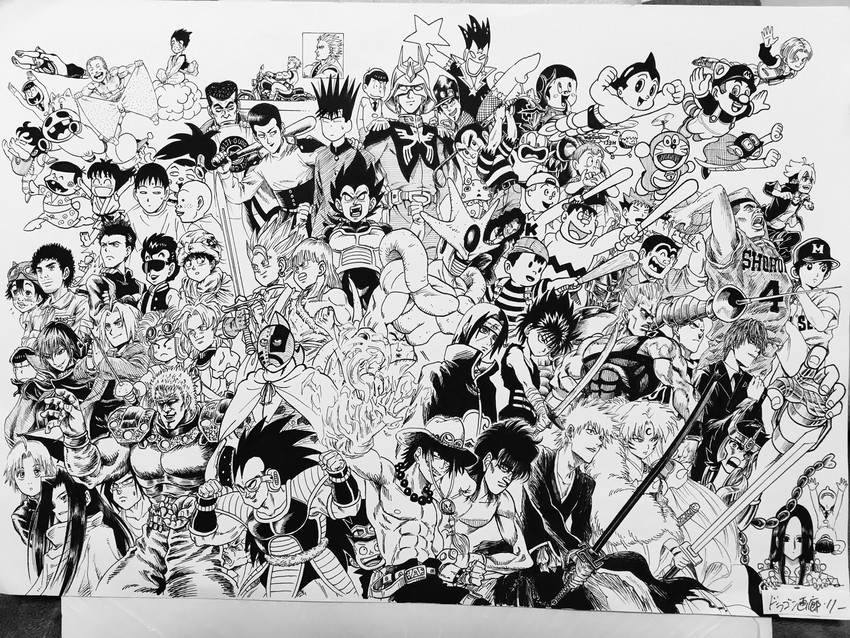mario, lelouch vi britannia, vegeta, matsuno osomatsu, matsuno karamatsu, and 64 more (pokemon and 63 more) drawn by lee_(dragon_garou)