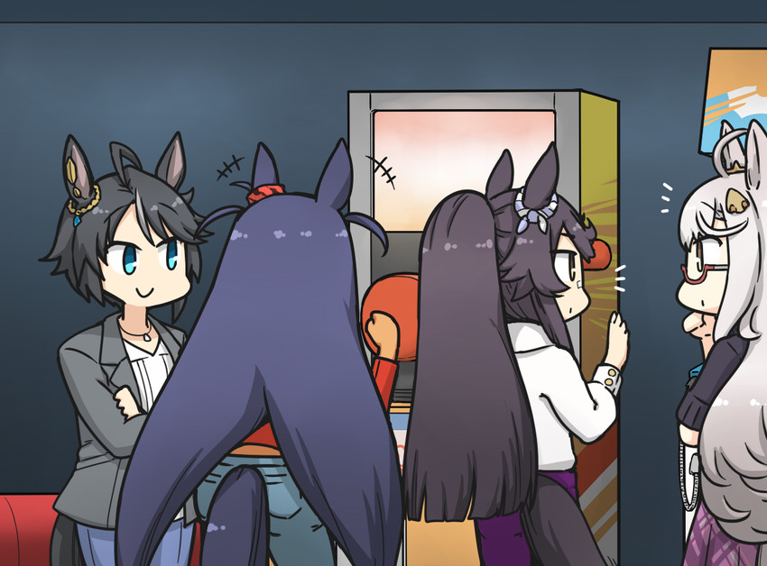 narita brian, biwa hayahide, fuji kiseki, and hishi amazon (umamusume) drawn by hamu_koutarou