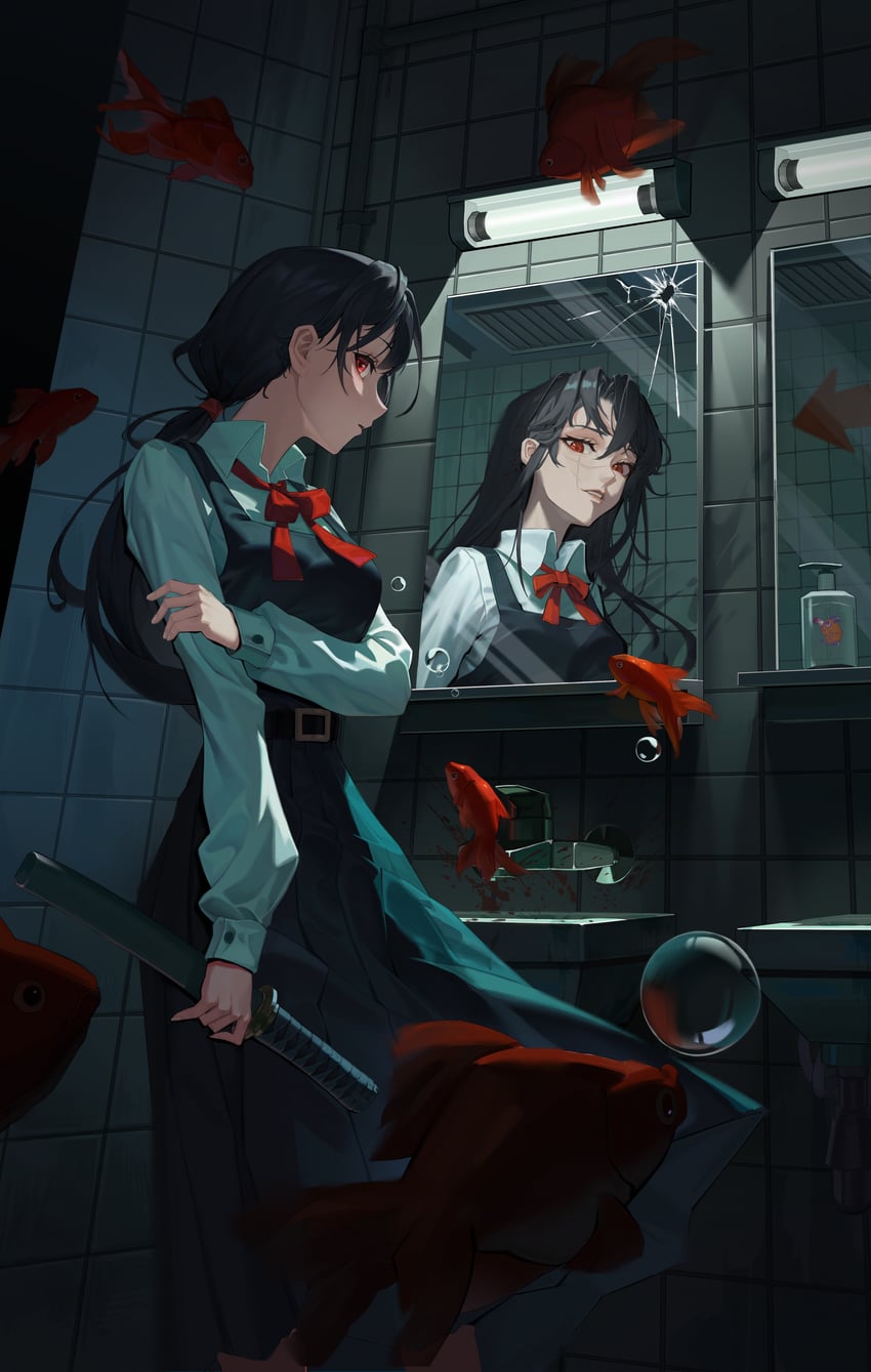 yoru and mitaka asa (chainsaw man) drawn by 1943456467