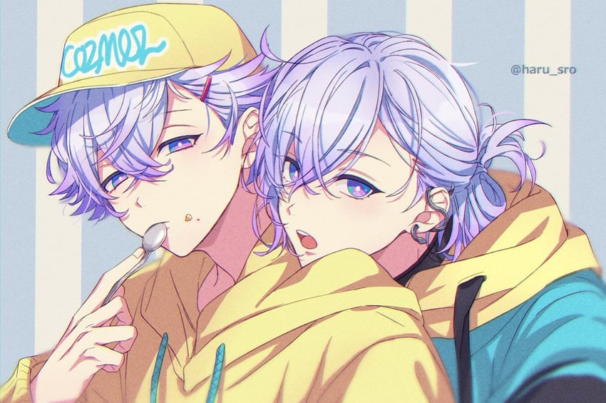 yatonokami kanata and yatonokami nayuta (paradox live) drawn by haru_sro