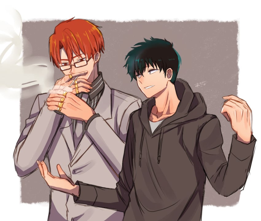 sung jin-woo and choi jong-in (solo leveling) drawn by akina_(user_htkx7587)