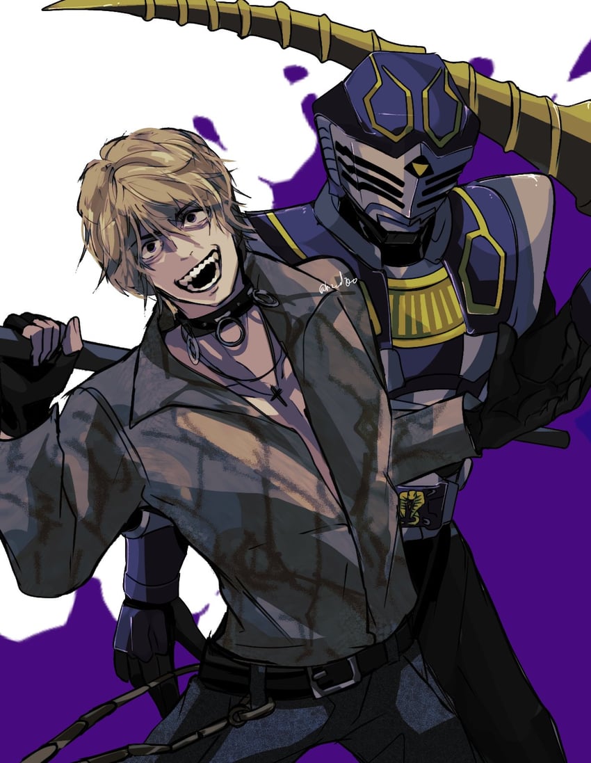 kamen rider ouja and asakura takeshi (kamen rider and 1 more) drawn by ni_celery_pk