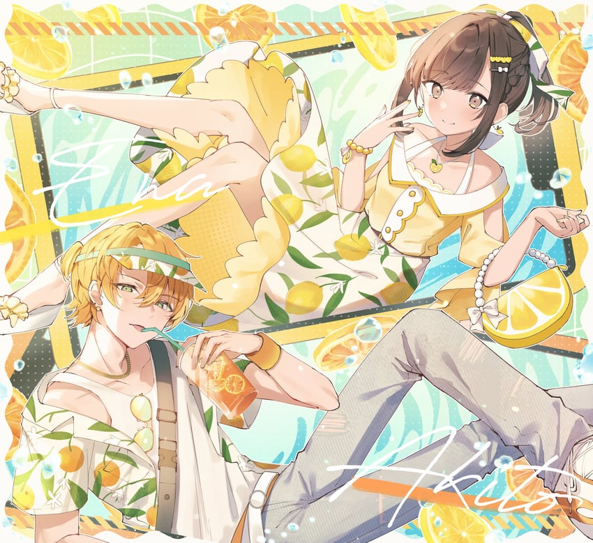 shinonome ena and shinonome akito (project sekai) drawn by lushuao