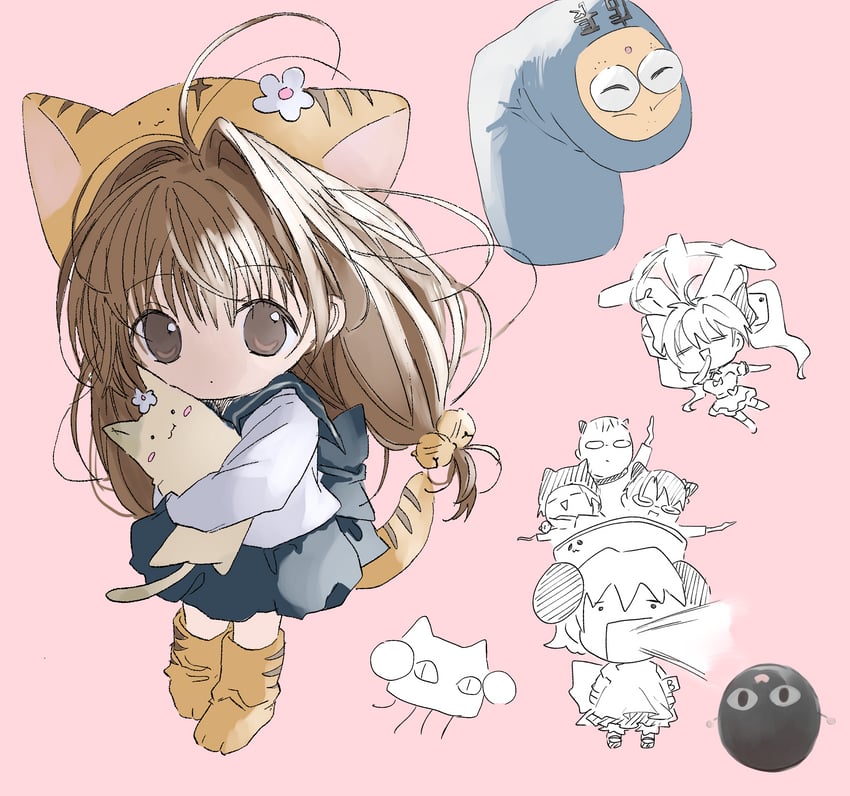 usada hikaru, puchiko, piyoko, hokke mirin, nazo gema, and 4 more (di gi charat) drawn by hano_luno