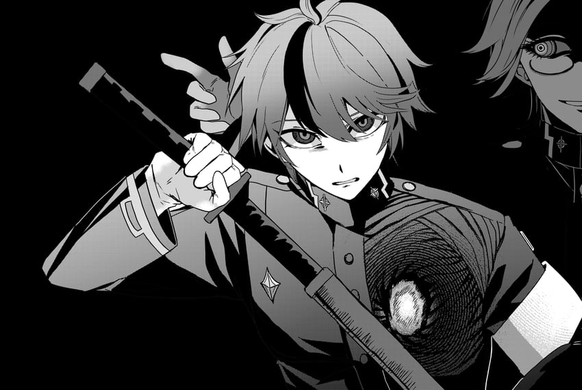 aotsuki eito and sumino takumi (the hundred line -last defense academy-) drawn by papalade