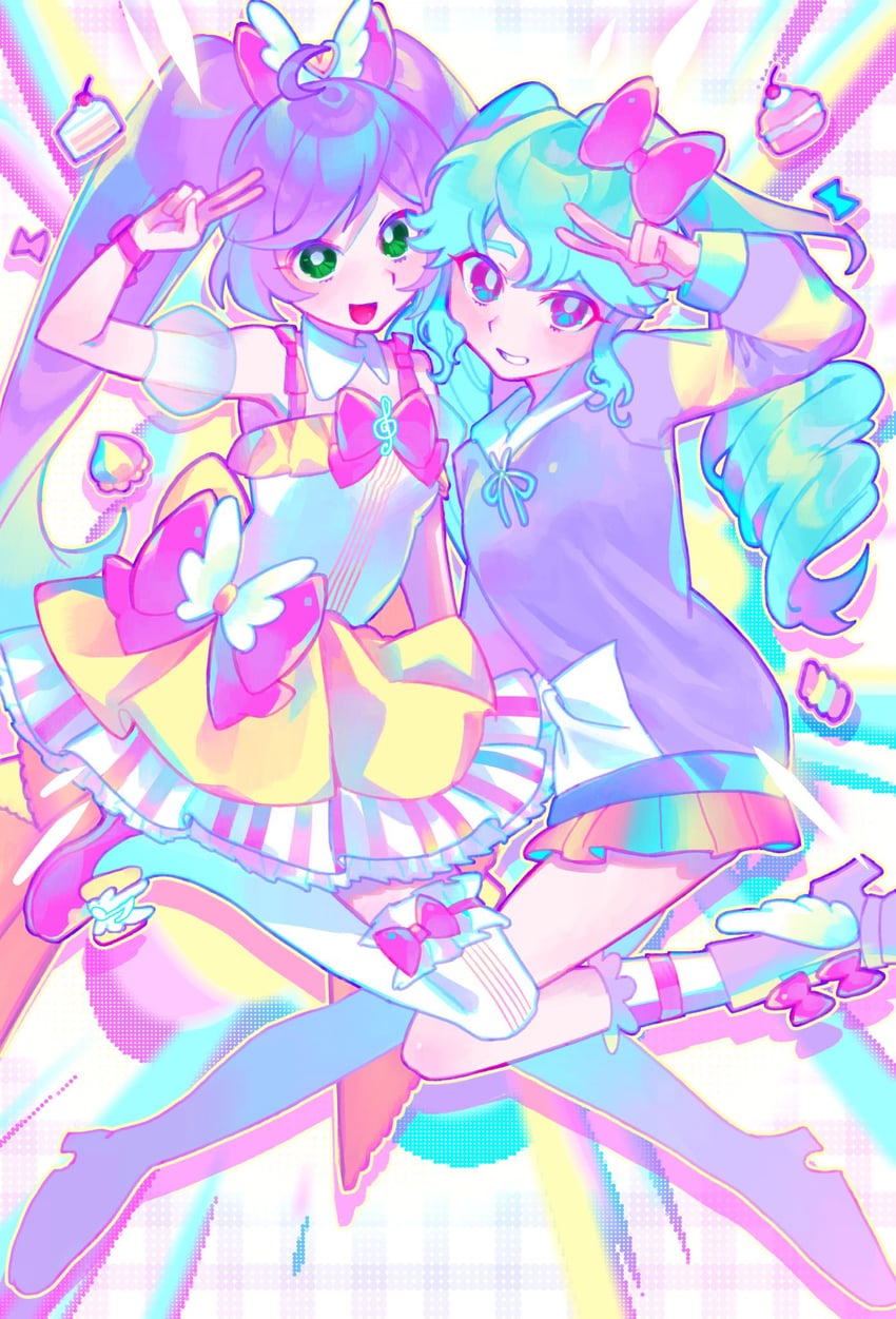 manaka laala and katasumi amari (pretty series and 2 more) drawn by iro_(mywife_sunny)