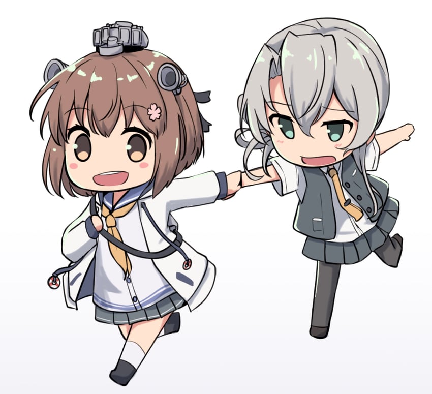 yukikaze and nowaki (kantai collection) drawn by ludens_(inonaka_koubou)