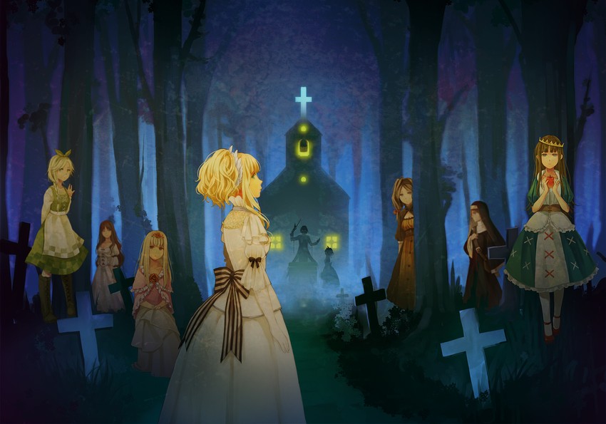 elisabeth von wettin, elyse, marchen von friedhof, schneewittchen, dornroeschen, and 4 more (sound horizon and 1 more) drawn by riku_(me-in)