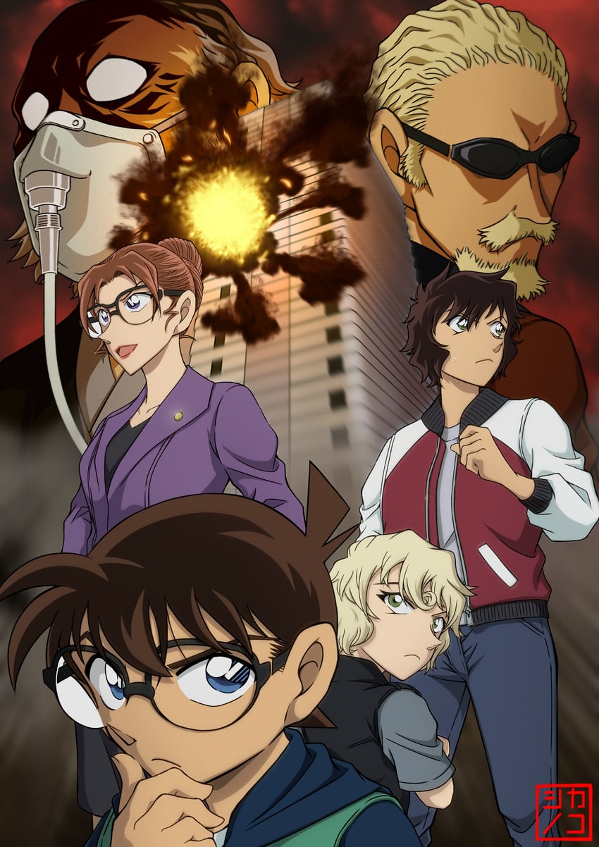 edogawa conan, sera masumi, kisaki eri, and mary sera (meitantei conan) drawn by shika_no_conan