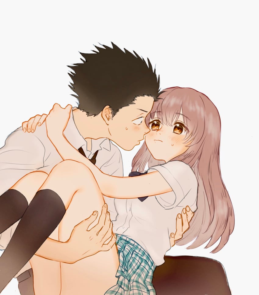 nishimiya shouko and ishida shouya (koe no katachi) drawn by cat811021