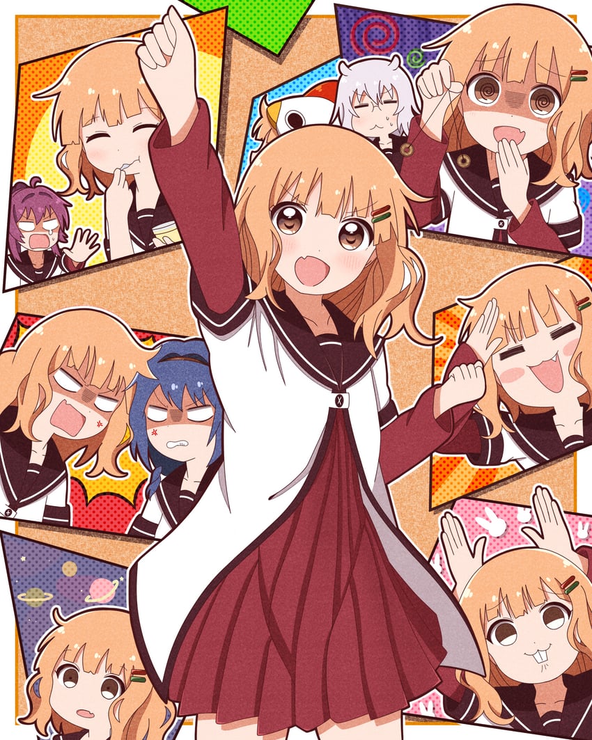 oomuro sakurako, furutani himawari, sugiura ayano, and ikeda chitose (yuruyuri and 1 more) drawn by goron_(phde2424)