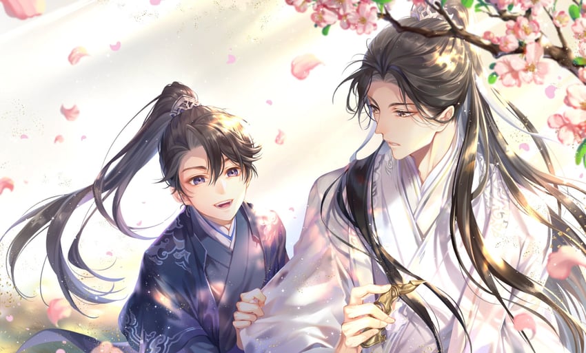 chu wanning and mo ran (erha he ta de bai mao shizun) drawn by kingchenxi