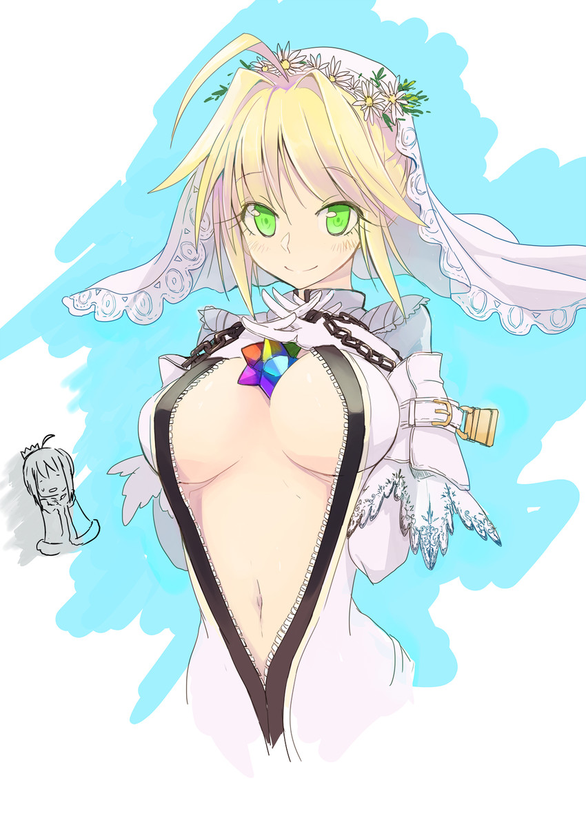 artoria pendragon, saber, and nero claudius (fate and 2 more) drawn by mochi_(konpakubing)