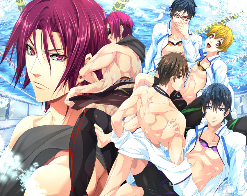 tachibana makoto, nanase haruka, matsuoka rin, hazuki nagisa, and ryuugazaki rei (free!) drawn by ichikawa_ryuunosuke