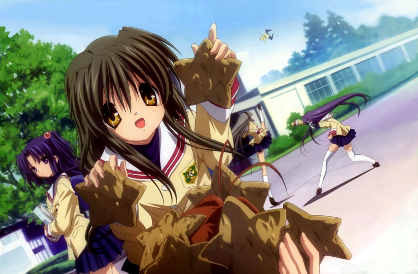 furukawa nagisa, fujibayashi kyou, ibuki fuuko, sakagami tomoyo, ichinose kotomi, and 1 more (clannad)