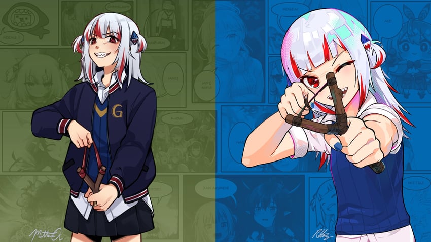 gawr gura and jimmy hopkins (hololive and 3 more) drawn by mittsu and radical_highway