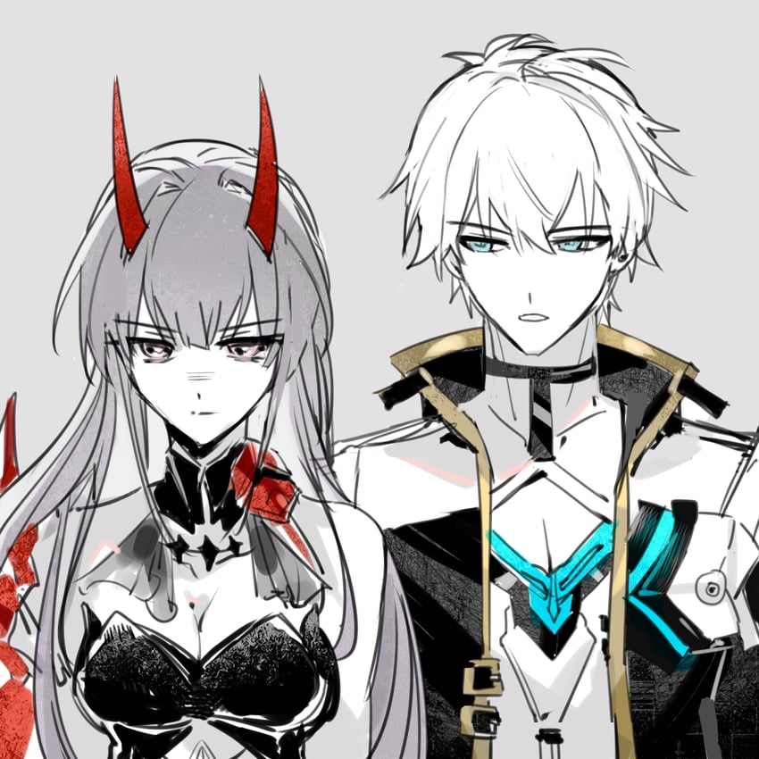 raiden mei and kevin kaslana (honkai and 1 more) drawn by qieazhibingjiling