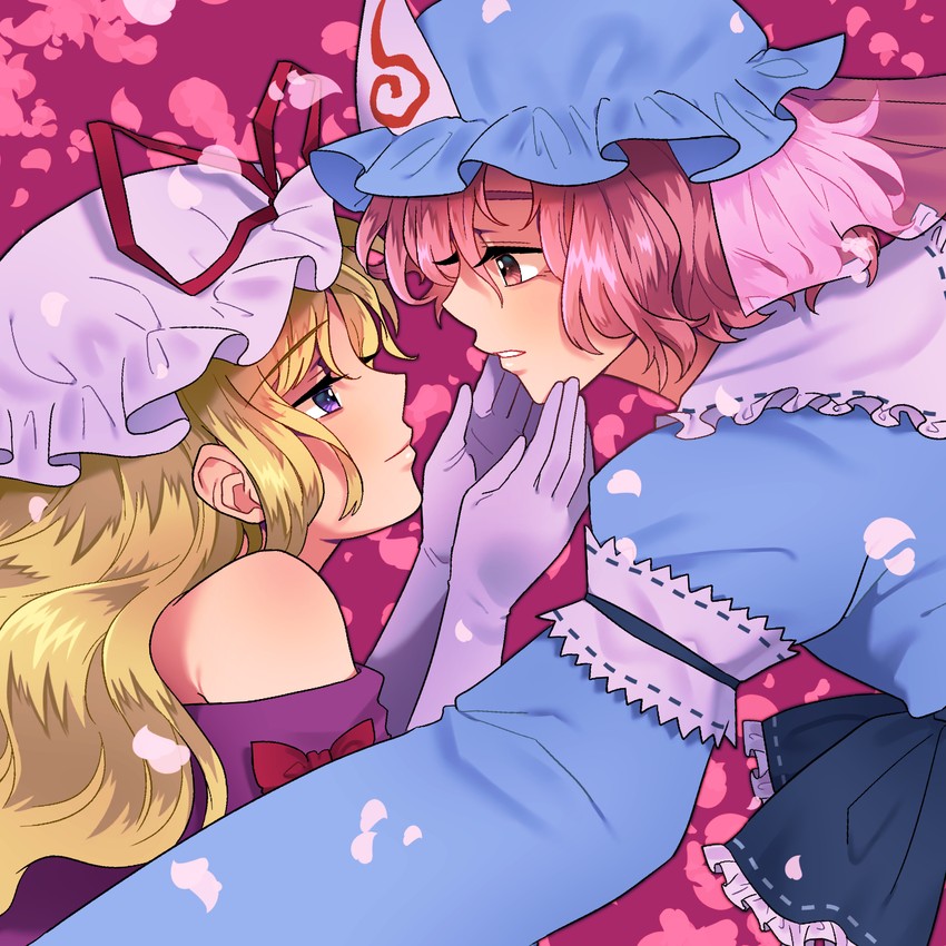 yakumo yukari and saigyouji yuyuko (touhou) drawn by sibata_maru