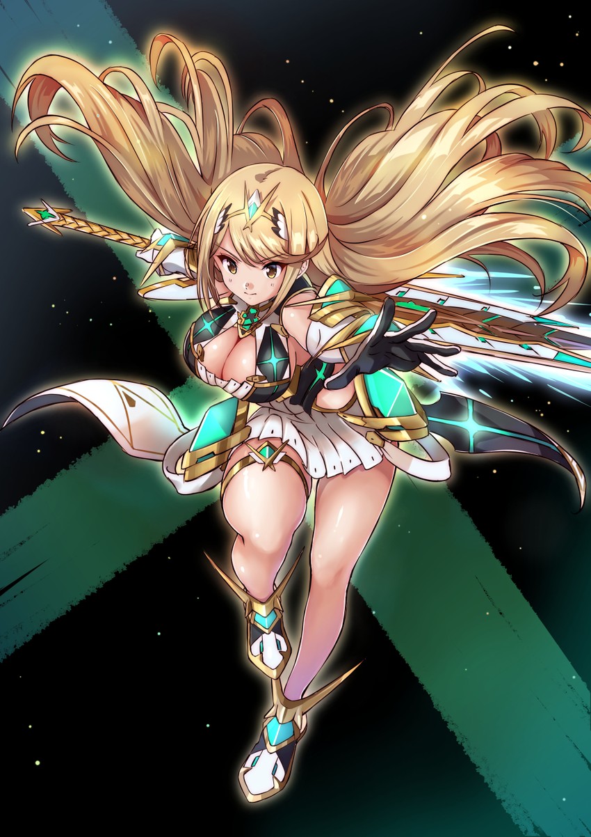 mythra (xenoblade chronicles and 1 more) drawn by yuuuun0218