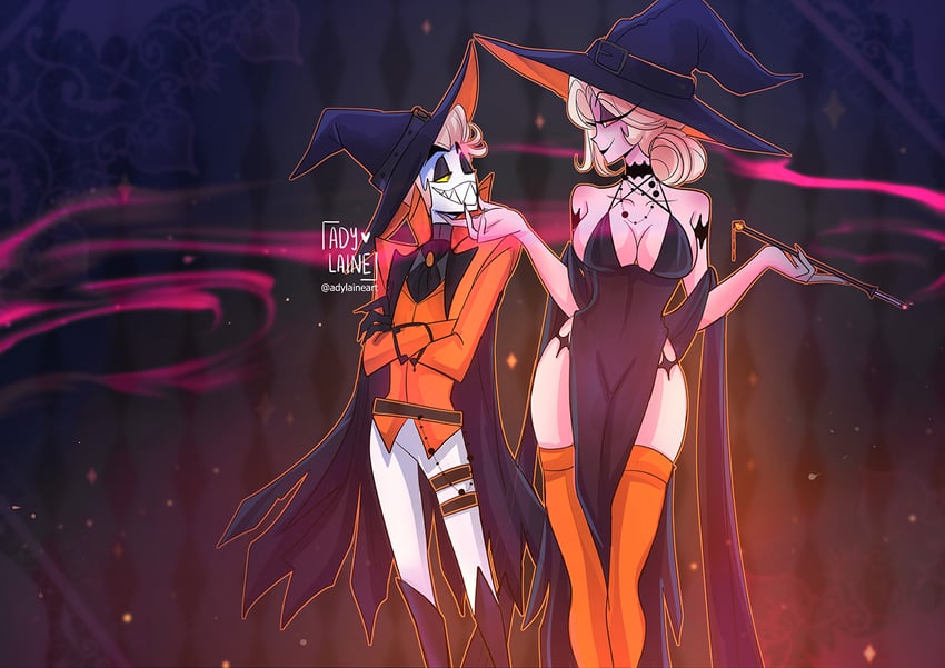 lucifer morningstar and lilith (hazbin hotel) drawn by adylaineart