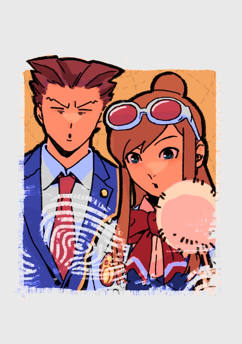 phoenix wright and ema skye (ace attorney and 1 more) drawn by wwwsumiso