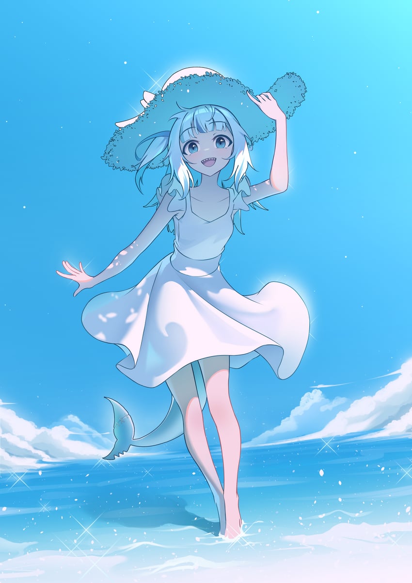 gawr gura (hololive and 1 more) drawn by lazyfox