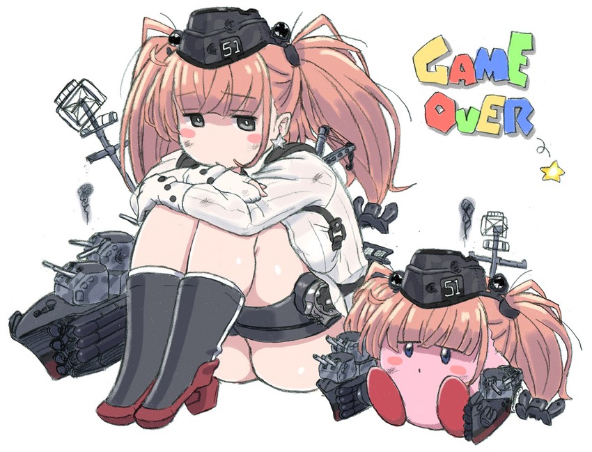 kirby and atlanta (kantai collection and 1 more) drawn by fukidamari_no_peke
